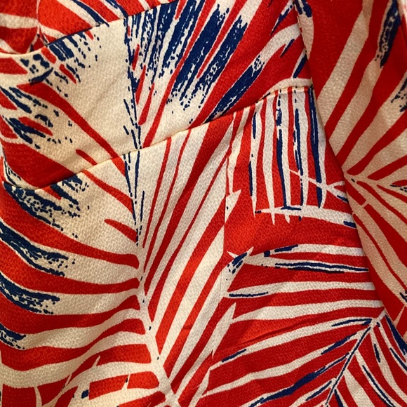 Cupshe Red and Blue Leaf Print Maxi Slip Dress - Picture 4 of 12